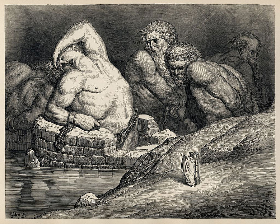 Ephialtes. Gustave Doré's illustrations to Dante's Divine Comedy (1892)