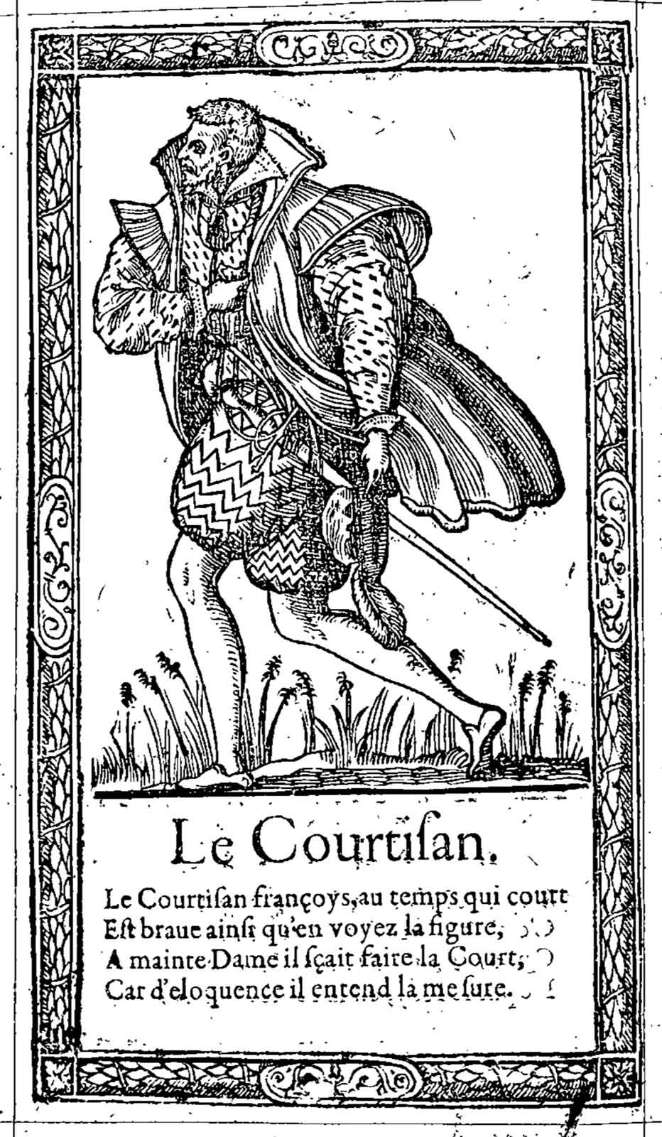 Le Courtisan. Desprez, Recueil de la diversité des habits (1564)