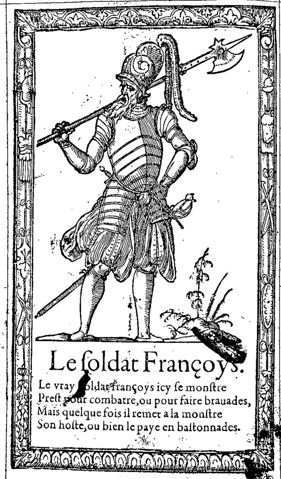 Le Soldat. Desprez, Recueil de la diversité des habits (1564)