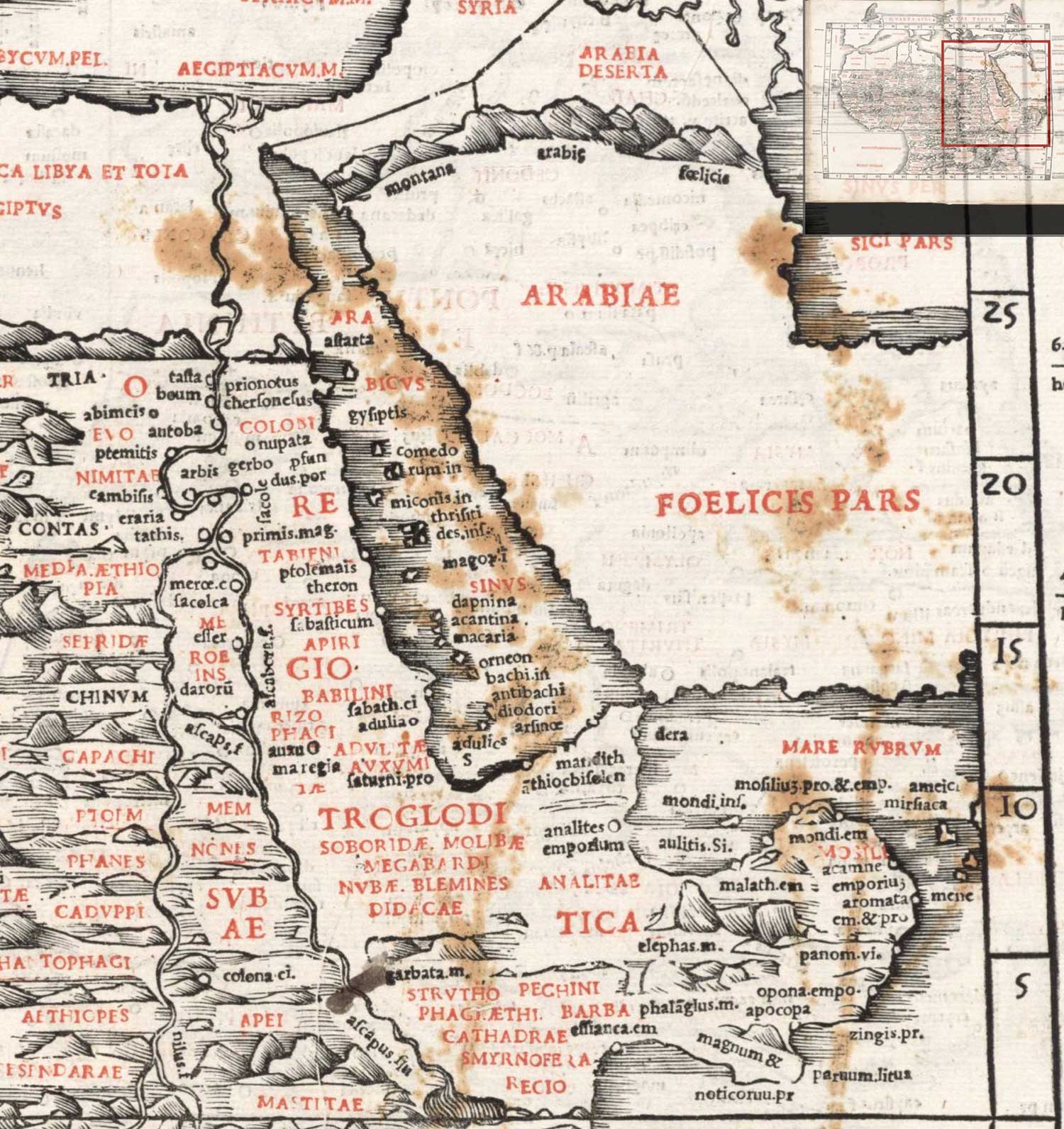 Map of northern Africa from 1511 edition of Ptolemy’s Geography